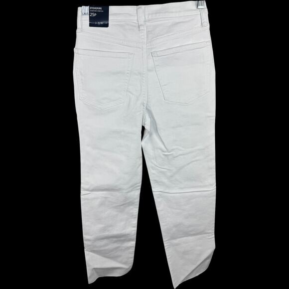 J.Crew Stovepipe White Jeans Signature Stretch+ Size 25P Petite NWT $118 - Picture 5 of 10
